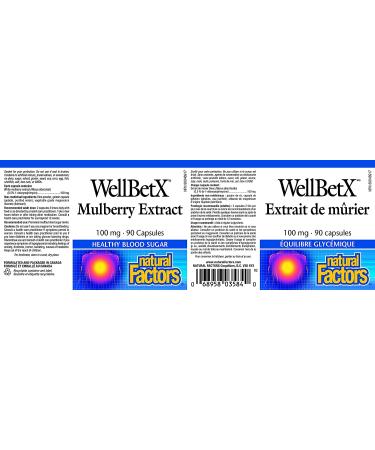 Natural Factors WellBetX Mulberry Extract 100 mg - 90 Capsules for Blood Sugar Support - Buy Online on GoSupps.com
