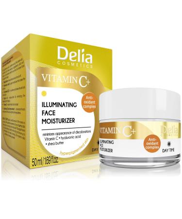 Delia Cosmetics - Face Cream - Vitamin C & Coenzyme Q10 - for Discolorant and Pigmentation - Moisturising - Antioxidant - Brightening - 50ml