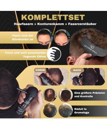 Buy Salvathor Duran Scatter Hair - Dark Brown 25g Hair Fiber Set for Instant Volume | Bulk Hair Compression & Applicator Comb - Buy Online on GoSupps.com