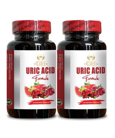 OLANTA TRADE SOLUTION URIC Acid Support - Uric Acid Vitamins for Men and Women Folic Acid and Tart Cherry containing Non-GMO Ingredients - 2 Bottles 120 Capsules
