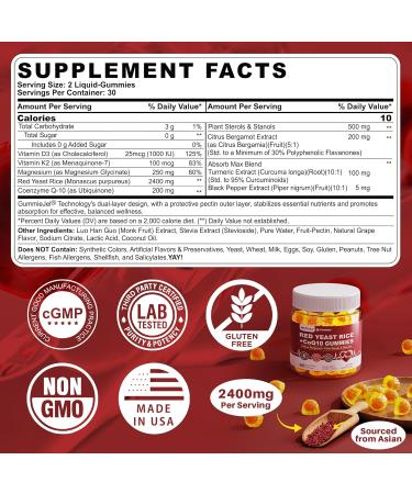Nextdia NAD+ Supplement Defend Youth Red Yeast Rice Gummies with CoQ10 for Women & Men - Buy Online on GoSupps.com
