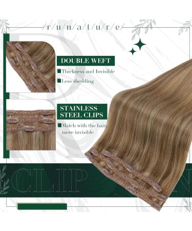 Runature Clip In Extensions Real Human Hair 50cm - Smooth & Straight Blond Hair Extensions - 3PCs 50g #10p16 - Buy Online on GoSupps.com