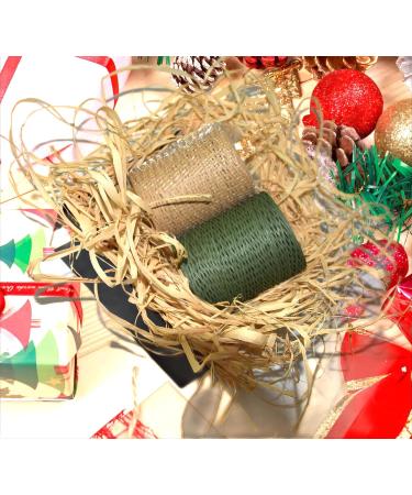 Jiayu 180g Natural Wine Coconut Fiber Paper Ribbon for Gift Packaging and Decor - 3 x 60g Bouquet Crafts Christmas Raffia - Buy Online on GoSupps.com