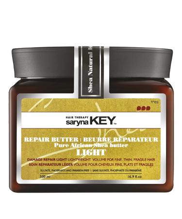 Saryna Key Light Treatment Butter Mask - African Shea Butter for Dry Hair Treatment - Rejuvenating Butter Moisturizer with Natural Keratin and Vitamins A  E  F (500ml/16.9oz) 500ml/16.9 Ounce