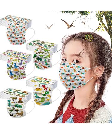 Buy Fancy 50-Piece Disposable 3-Layer Children s Mouth Protection - Cartoon Dinosaur Print Face Masks for Outdoor Dust Safety - Buy Online on GoSupps.com