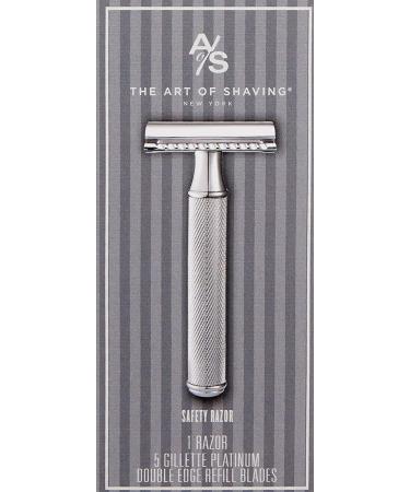 The Art of Shaving Men's Safety Razor with 5 Blade Refills - Double Edged, Closed Comb Design, Engraved Chrome Plated Handle - Buy Online on GoSupps.com