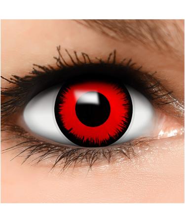 Funzera colored contact lenses Halloween red Volturi vampire 2 pieces (1 pair) without prescription easy -to -use red lentils 2 x colored contact lens for cosplay carnival carnival anime