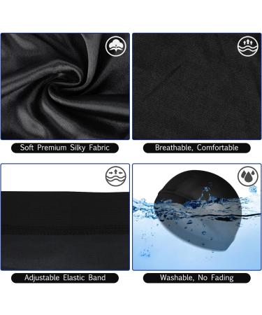 Sibba 3 Pack Elastic Band Wave Caps for Men | Silky Durag & Skull Caps | Breathable Black Headwraps & Beanies for Bathing Accessories - Buy Online on GoSupps.com
