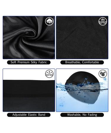 Sibba 3Pcs Elastic Band Silkly Wave Caps for Men - Wide Strap Durag Caps- Blue/Grey/Black - Buy Online on GoSupps.com