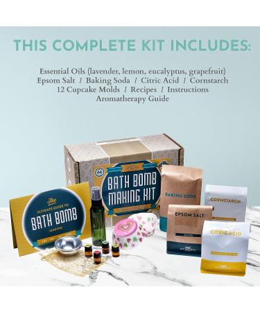DYI Bath Bomb Making Kit for Kids | All Natural Ingredients | Made in the USA | STEM Science Kit | 12 Bath Bombs | 100% Pure Essential Oils & Epsom Salts - Buy Online on GoSupps.com