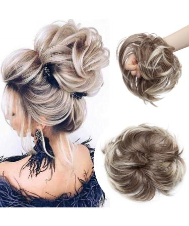 Thick 80g large hair part hair tie extensions messy bun dutt updos voluminous like real hair hair extension bun hair extensions brown to blond bleaching