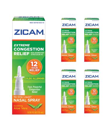 Zicam Extreme Congestion Relief Liquid Nasal Gel 0.50 oz (Pack of 5)