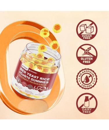 Red Yeast Rice Gummies 2400MG with CoQ10, Suagr Free Balanced Ch lester l Supplements Plus Citrus Bergamot, Plant Sterols & Stanols Supports V scul r Health, Energy, Immunity for Age 50+,Vegan,60 Cts 60 Count (Pack of 1) - Buy Online on GoSupps.com