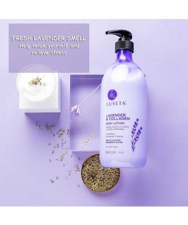 L LUSETA Lavender Collagen Body Lotion 33.8oz - Skin Tightening & Firming Formula for Women - Revives Dehydrated Skin - Buy Online on GoSupps.com