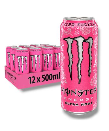 Monster Energy Ultra Caffeinated Energy Drink with Refreshing Grapefruit Flavor - Sugar Free and Calorie Free - Pink, 12 Count