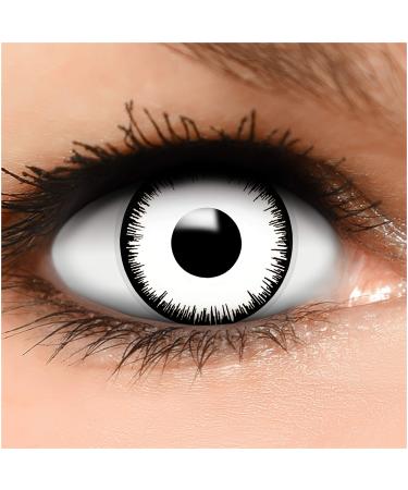 Funzera colored contact lenses Halloween white vampire 2 pieces (1 pair) without prescription easy -to -use white lentils 2 x colored white contact lens for cosplay carnival carnival
