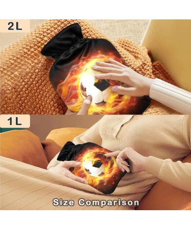 Naanle Fire Football Hot Water Bottle - 1L Transparent Heat Bottle for Bed & Pain Relief | Ideal Hand & Feet Warmer | International Shipping - Buy Online on GoSupps.com