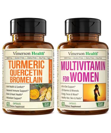 Quercetin with Bromelain & Turmeric Curcumin & Complete Multivitamin for Women