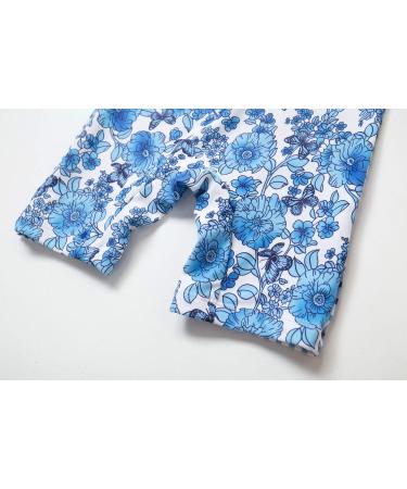 Bonverano Baby Girls Long-Sleeve Swimsuit | UPF 50+ Sun Protection | 18-24 Months | Blue/White - Buy Online on GoSupps.com
