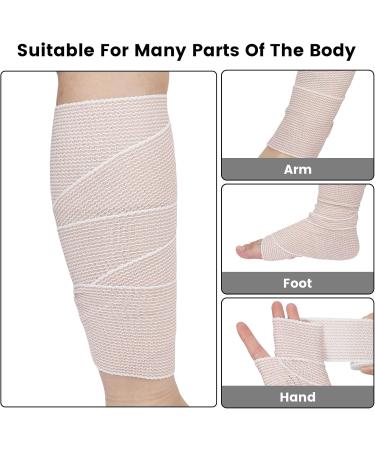7 PCS Premium Elastic Bandage Wraps - Compression Leg Bandages Self-Closing Washable & Reusable Latex Free Hook & Loop Fasteners - Buy Online on GoSupps.com