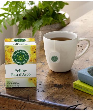 Traditional Medicinals Yellow Pau d'Arco Herbal Tea - Pack of 2 (32 Tea Bags) for Wellness - Buy Online on GoSupps.com