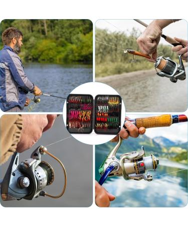 100-Piece Fly Fishing Set with Storage Box - Wet & Dry Flies Nymphs Streamers Hooks for Trout Perch Salmon | Complete Fishing Accessories - Buy Online on GoSupps.com