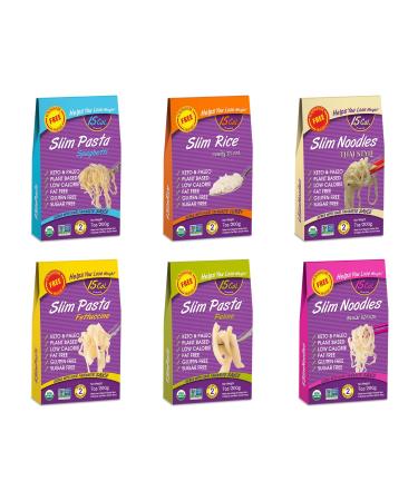 Keto Organic Konjac Slim Pasta - Slim Rice, Carb free Noodles, Shirataki Noodle, Keto Pasta, Fettuccine Pasta & Spaghetti - Gluten Free Pasta, Keto Rice | Ready to Eat (200g) Pack of 6 7 Ounce (Pack of 6)