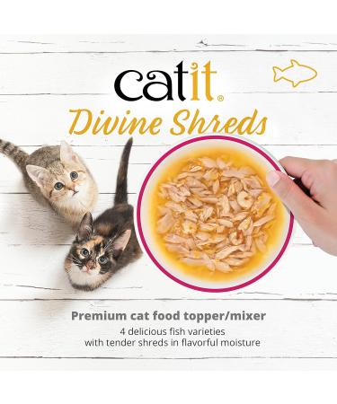 Catit Divine Shreds - Premium Dry Cat Food Topping with Tuna Chicken & Wakame | 75g Pack - Buy Online on GoSupps.com