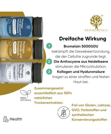 Buy Perfect Leg Treatment - RedMoringa Pineapple & Bromelain 5000 GDU Black Blueberry Collagen | 180 Capsules | International Shipping Available - Buy Online on GoSupps.com