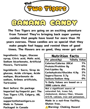 Special Flavors of Banana Hard Candy Fruit Flavoured Snacks Gourmet Gift for Special Occasions Individually Wrapped Candy to Share- 100g Banana Candy - Buy Online on GoSupps.com