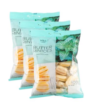 M&S Butter Mintoes Traditional Hard Boiled Mint Sweets Made With Butter Individually Wrapped - 3 x 225g