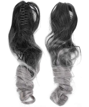 Ponytail Hairpieces 55cm Ponytail Hair Extensions for Daily Life for Parties(Black T gray) - Buy Online on GoSupps.com