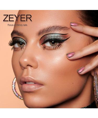 ZEYER Luxury Crystal Gradient Glitter Short Square Press on Nails | Reusable Semi-Transparent Acrylic 24 Nail Kit - French Rose Red - Buy Online on GoSupps.com