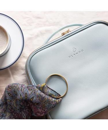 Vlando Portable Travel Makeup Storage Bag - Blue | Adjustable Dividers for Cosmetics & Brushes | Ideal Gift for Women & Girls - Buy Online on GoSupps.com