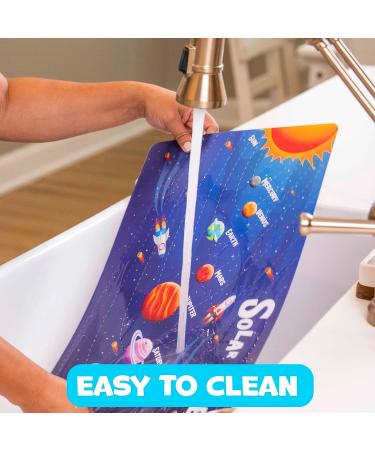 Hapinest 6 Pack Reusable Non Slip Educational Placemats for Toddlers and Kids - Fun & Functional Learning Mats - Buy Online on GoSupps.com