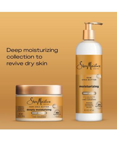 SheaMoisture Deeply Moisturizing Body Butter - Raw Shea Butter & Argan Oil 48H Hydration for Dry Skin 11.5 oz - Buy Online on GoSupps.com