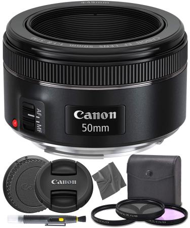 ZoomSpeed Bundle for Canon EF 50mm f1.8 STM: (0570C002) Nifty Fifty EF 50 mm f/1.8 Stepper Motor Full Frame Prime Lens + ZoomSpeed Pro Starter Kit