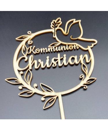 Personalized Wooden Cake Topper | Custom Name Decorations for Birthdays Weddings Baptisms & Communions - Perfect Cake Decoration - Buy Online on GoSupps.com
