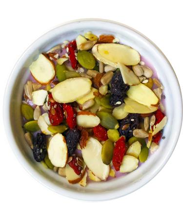 Raw Superfoods Salad Topper - Goji Berries, Almonds, Chia, Flax, Pumpkin Seeds, and More | Healthy, Non-GMO, Gluten-Free, Keto, Paleo, Vegan | High Fiber, Low Sugar - Buy Online on GoSupps.com