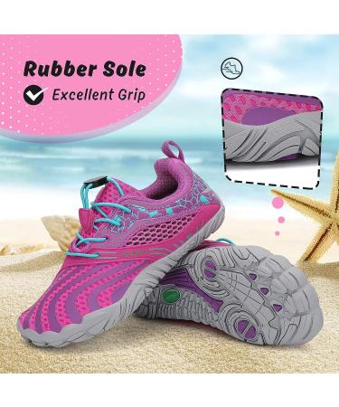 SAGUARO Kids Water Shoes - Quick Dry Aqua Athletic Sneakers for Boys and Girls (Toddler/Little/Big Kid) - Size 12.5 Little Kid - Purple/Stripe - Buy Online on GoSupps.com