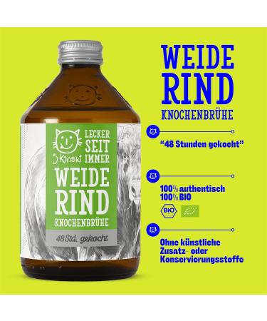 J. Kinski Organic Pasture Beef Broth (6x525ml) - Slow-Cooked Bone Broth Rich in Protein & Collagen | Low Carb Soup - Buy Online on GoSupps.com