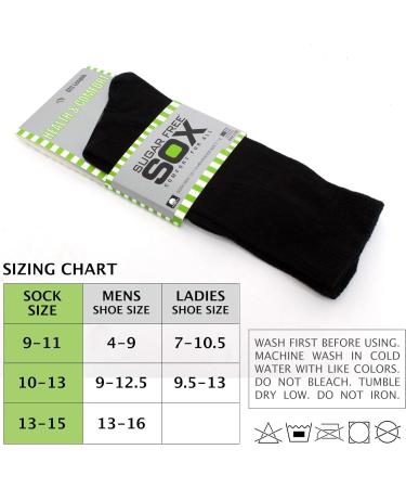 Sugar Free Sox Diabetic Socks for Men - Maximize Circulation & Comfort - 6 Pairs (10-13 Black/White) - Buy Online on GoSupps.com