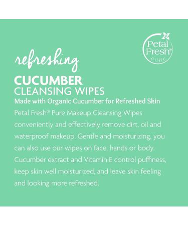 Petal Fresh Cucumber Makeup Removing Cleansing Towelettes - 60ct | Vegan & Cruelty-Free - Buy Online on GoSupps.com