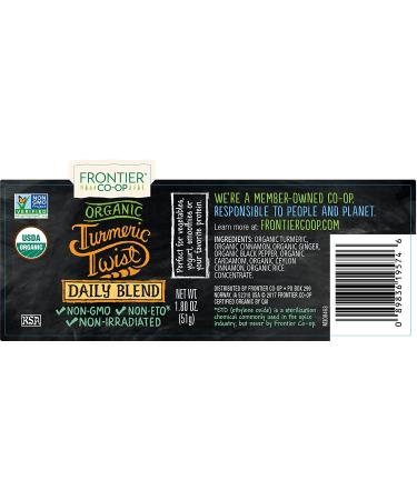 Buy Frontier Organic Turmeric Twist - Daily Blend, Certified Organic, 1.8 Oz | Boost Health & Wellness - Buy Online on GoSupps.com
