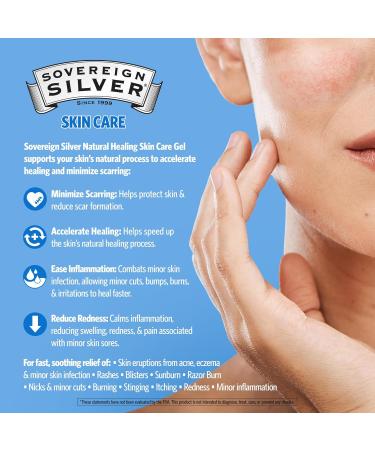 Sovereign Silver Natural Healing Gel - Effective Skin Care for Healing Redness Reduction Acne Scar Minimization & Inflammation Relief - 1oz (Pack of 1 - Buy Online on GoSupps.com