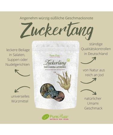 Sugartang Bio Sweet Kombu Kelp - Organic Raw Laminaria Saccharina Sea Bar | Wild Collection Vegan Dried Algen Bl tter - 50g (2x25g Pack) - International Shipping - Buy Online on GoSupps.com