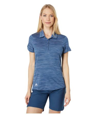 adidas Women's Space-Dyed Polo Shirt Crew Navy/White Medium
