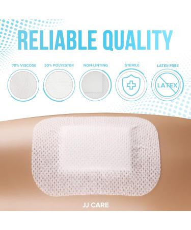 JJ CARE Adhesive Island Dressing 4x5 - Pack of 25 | Sterile Bordered Gauze Dressing with Non-Stick Center Pad | Individually Wrapped Wound Dressing | Highly Absorbent & Breathable - Buy Online on GoSupps.com