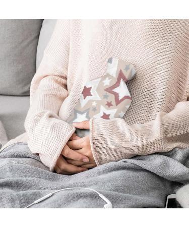 Stars Red Grey Hot Water Bottle with Plush Cover Perfect Hand Warmer for Adults & Children | 26.5x15.3cm | International Shipping Available - Buy Online on GoSupps.com