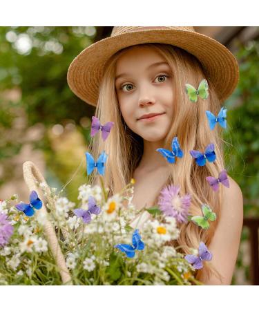 Butterfly Hair Clips 12 Pieces Cute Hair Clip Colorful Hair Clips for Girls Hair Accessories for Teens Women Hair Accessories Barrettes Butterfly Snap Hair Clips - Buy Online on GoSupps.com